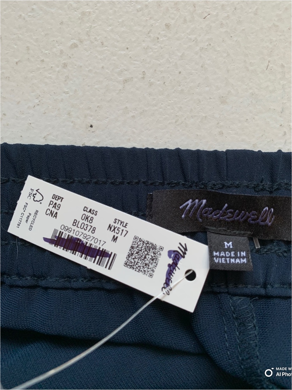 Madewell Classic Navy Pull-On Bootcut Track Pant Size Medium NWT Sporty Career - Picture 11 of 16